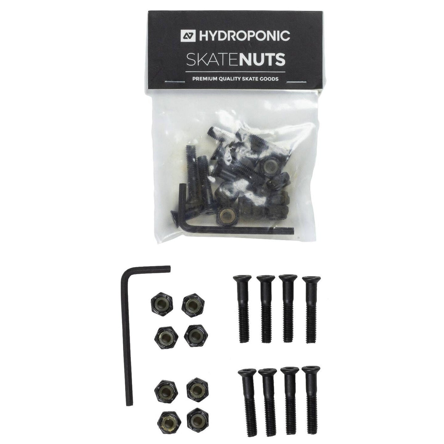 Hydroponic Nuts Skateboard Hardware 25-Pak - Schwarz-ScootWorld.de
