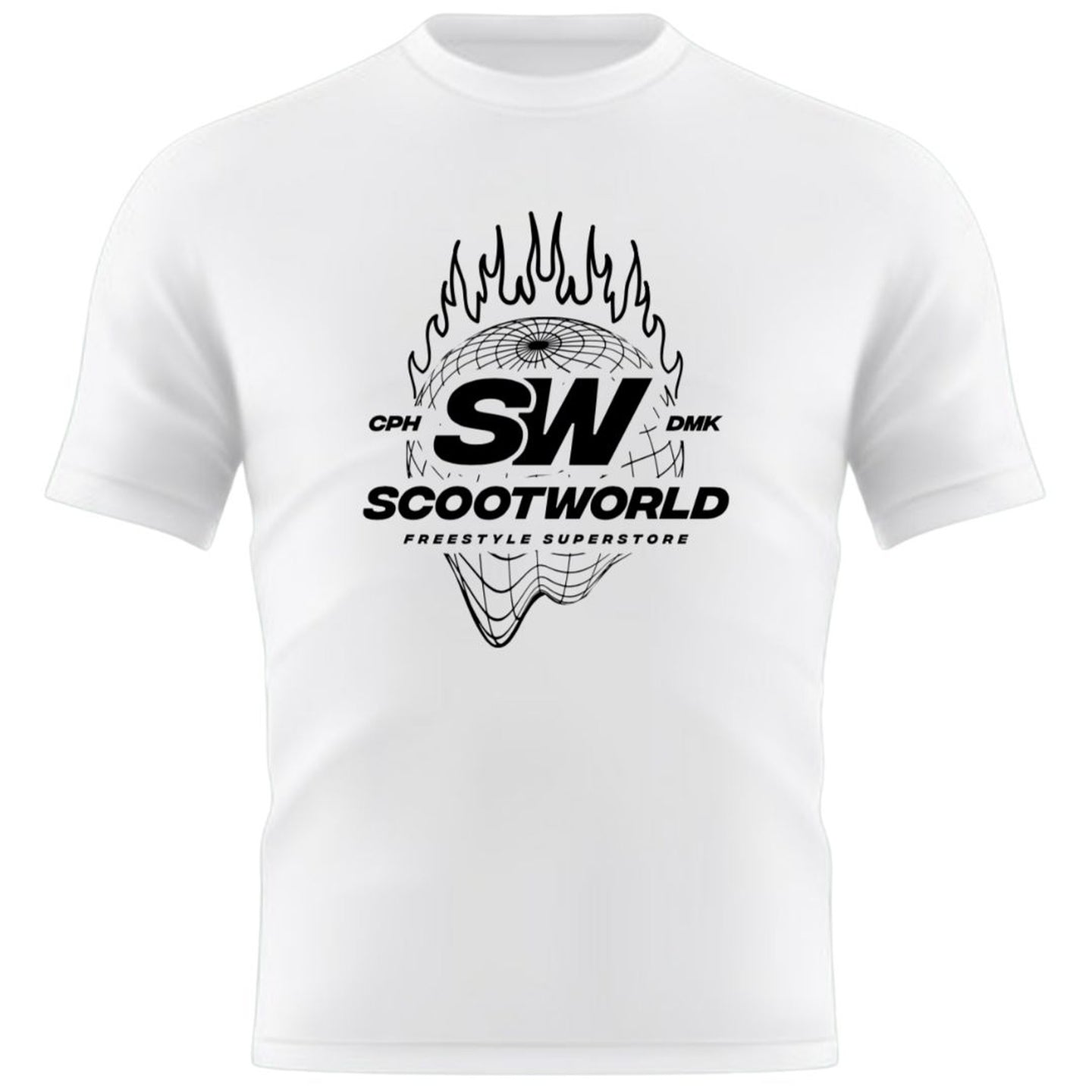 ScootWorld Fire Globe Tshirt - Weiß-ScootWorld.de