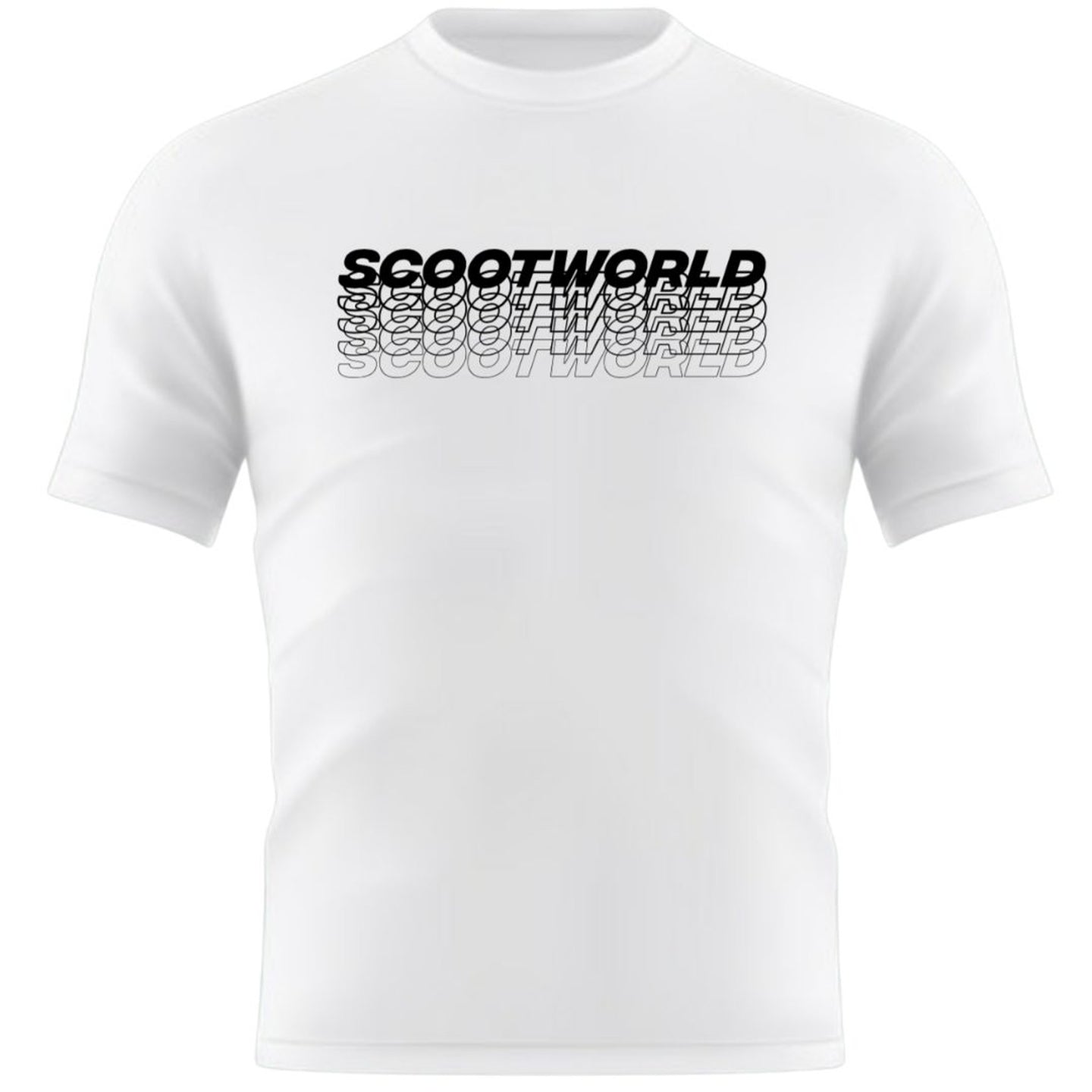 ScootWorld Repeat Logo Tshirt - Weiß-ScootWorld.de