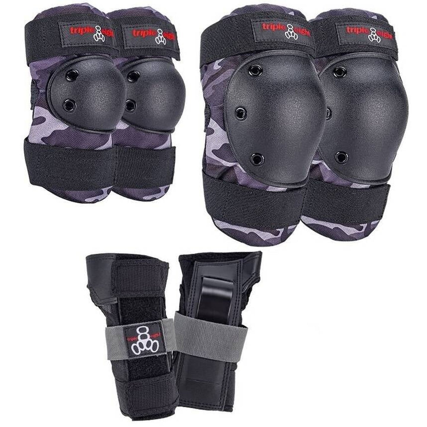 Triple Eight Protektoren Set 3-Pack - Charcoal Camo-ScootWorld.de