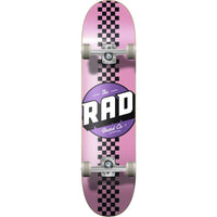RAD Checker Stripe Skateboard - Pink/Black-ScootWorld.de