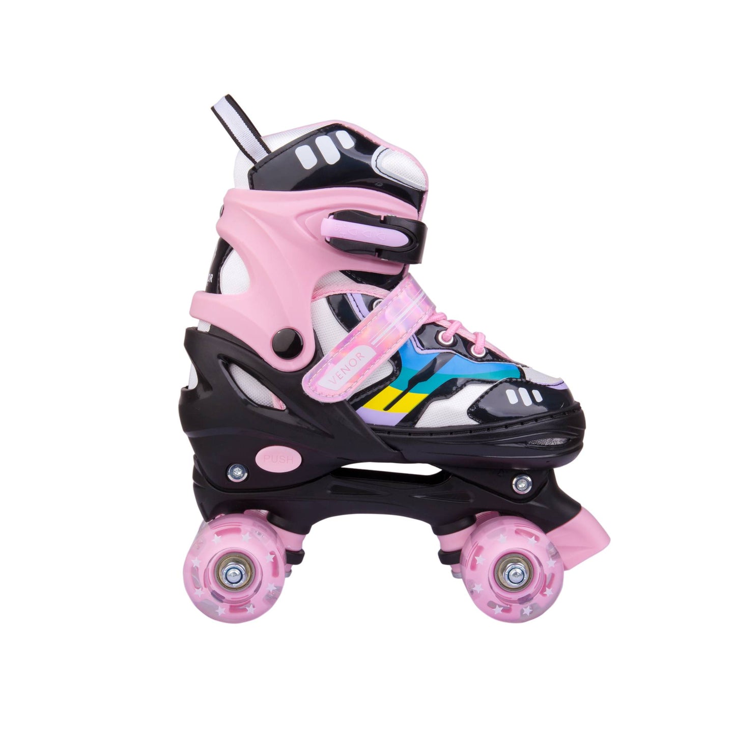 VENOR Ignite LED Side-By-Side Rollschuhe - Schwarz/Rosa-ScootWorld.de