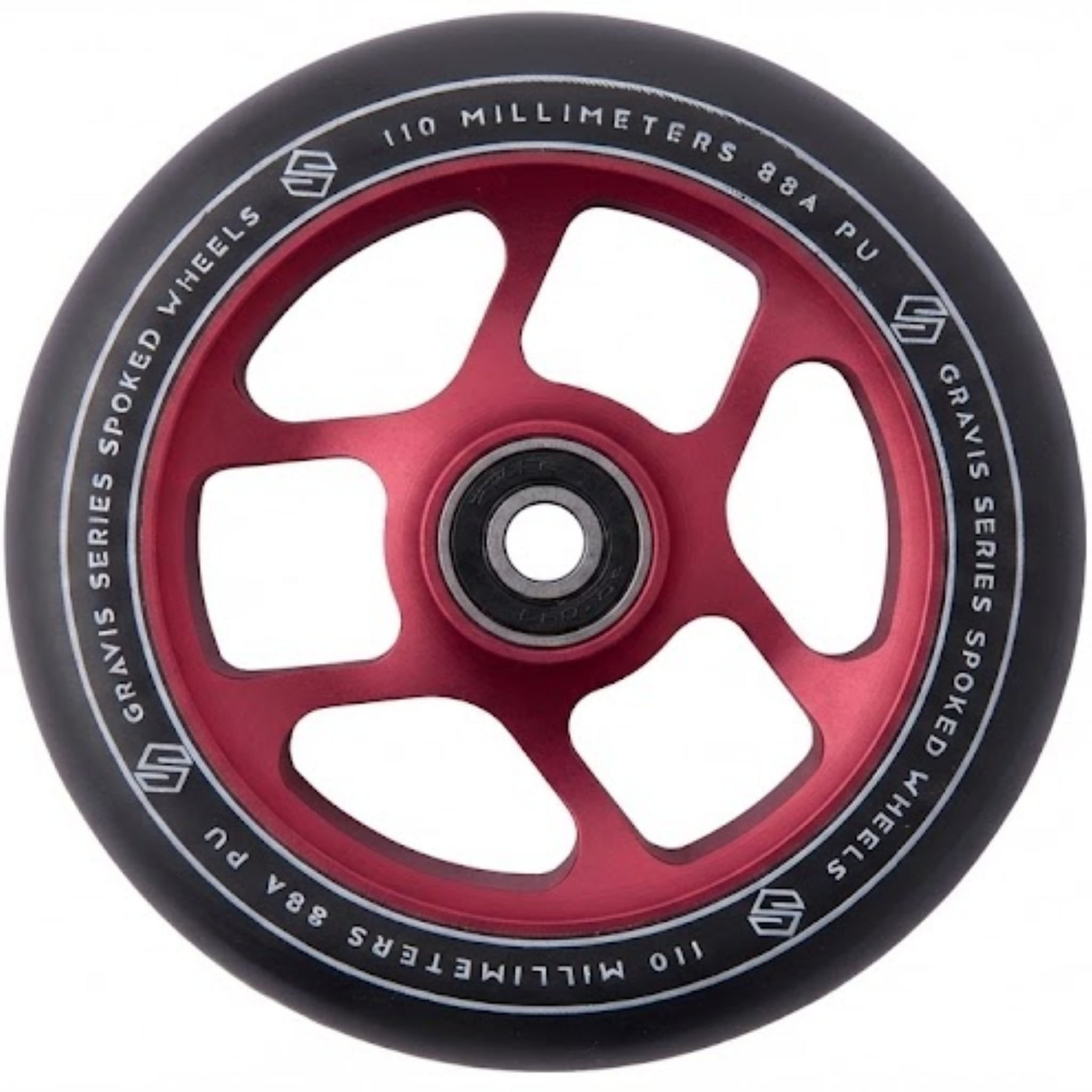 Striker Gravis Spoked 110mm Stunt Scooter Rolle - Bordeauxrot-ScootWorld.de