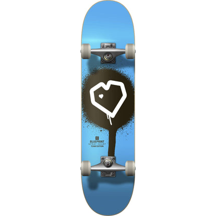 Blueprint Spray Heart V2 Komplet Skateboard - Blue/Black/White-ScootWorld.de