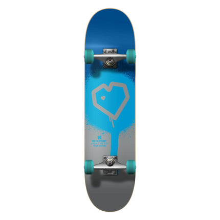 Blueprint Spray Heart V2 Komplet Skateboard - Blue/Silver/Teal-ScootWorld.de