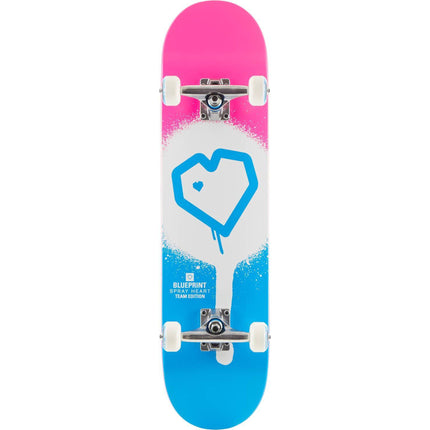 Blueprint Spray Heart V2 Komplet Skateboard - Blue/White/Pink-ScootWorld.de