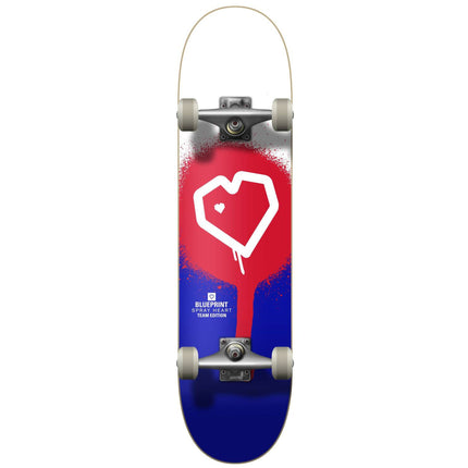Blueprint Spray Heart V2 Komplet Skateboard - Red/Blue-ScootWorld.de