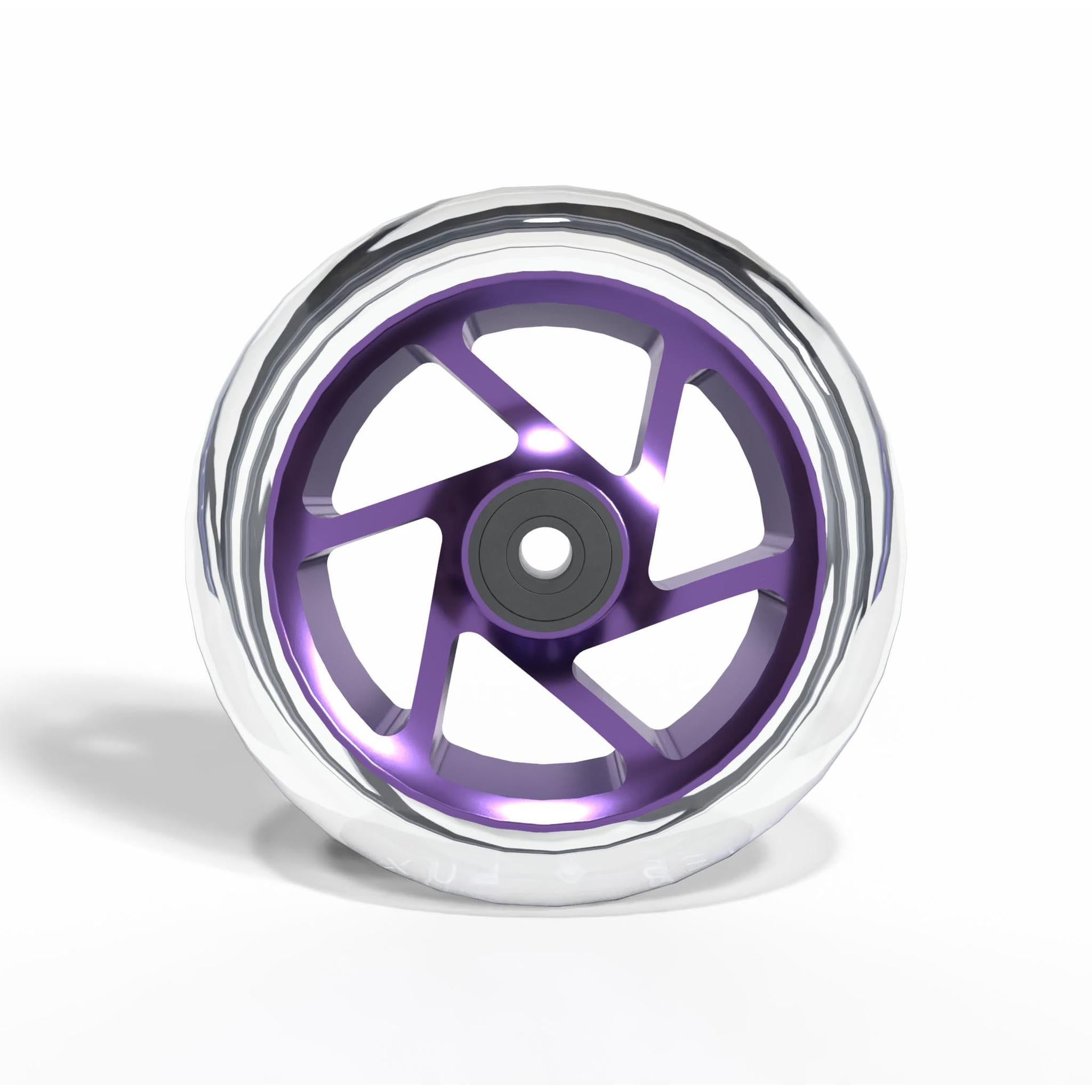Striker Lux Spoked Clear PU 110MM Stunt Scooter Rolle - Clear/Purple-ScootWorld.de