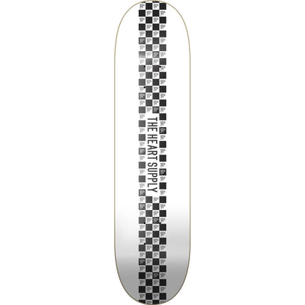 Heart Supply Check Stripe Skateboard Deck - White-ScootWorld.de