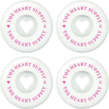 Heart Supply Clean Heart 99A Skateboard Rollen 4-Pak - White/Pink-ScootWorld.de
