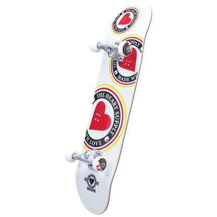 Herz Versorgung Orbit Logo komplette Skateboard - White/Black/Red-ScootWorld.de