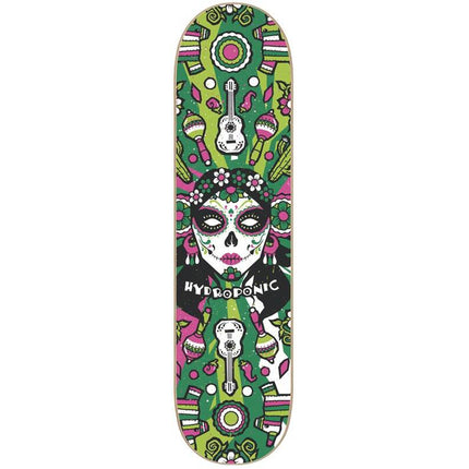 Hydroponic Mexican Skull 2.0 Skateboard Deck - Green Catrina-ScootWorld.de