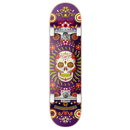 Hydroponisches mexikanisches Komplett-Skateboard - Purple Skull-ScootWorld.de