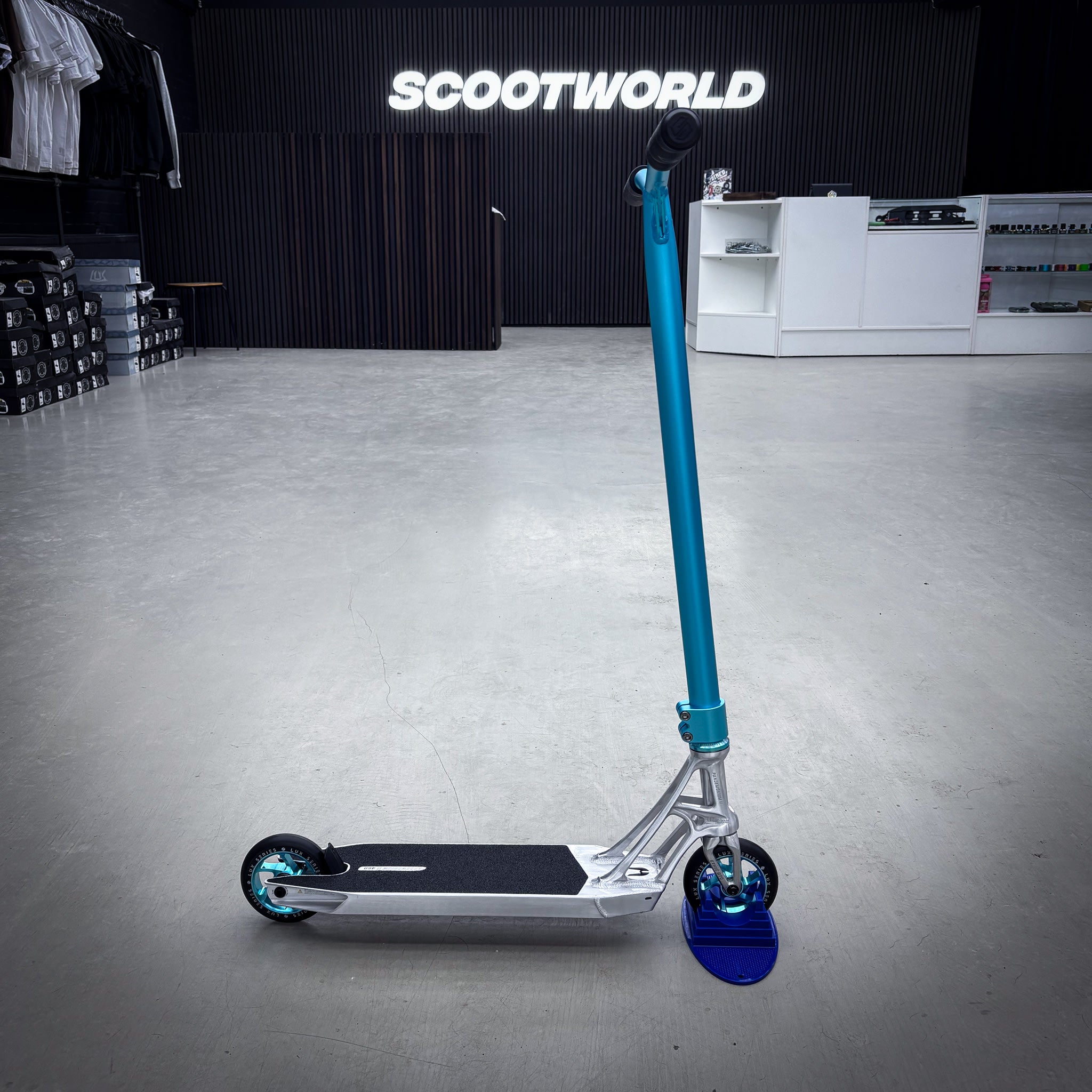 Striker Ethic Pande Raw/Teal Custom Stunt Scooter - Raw/Türkis-ScootWorld.de