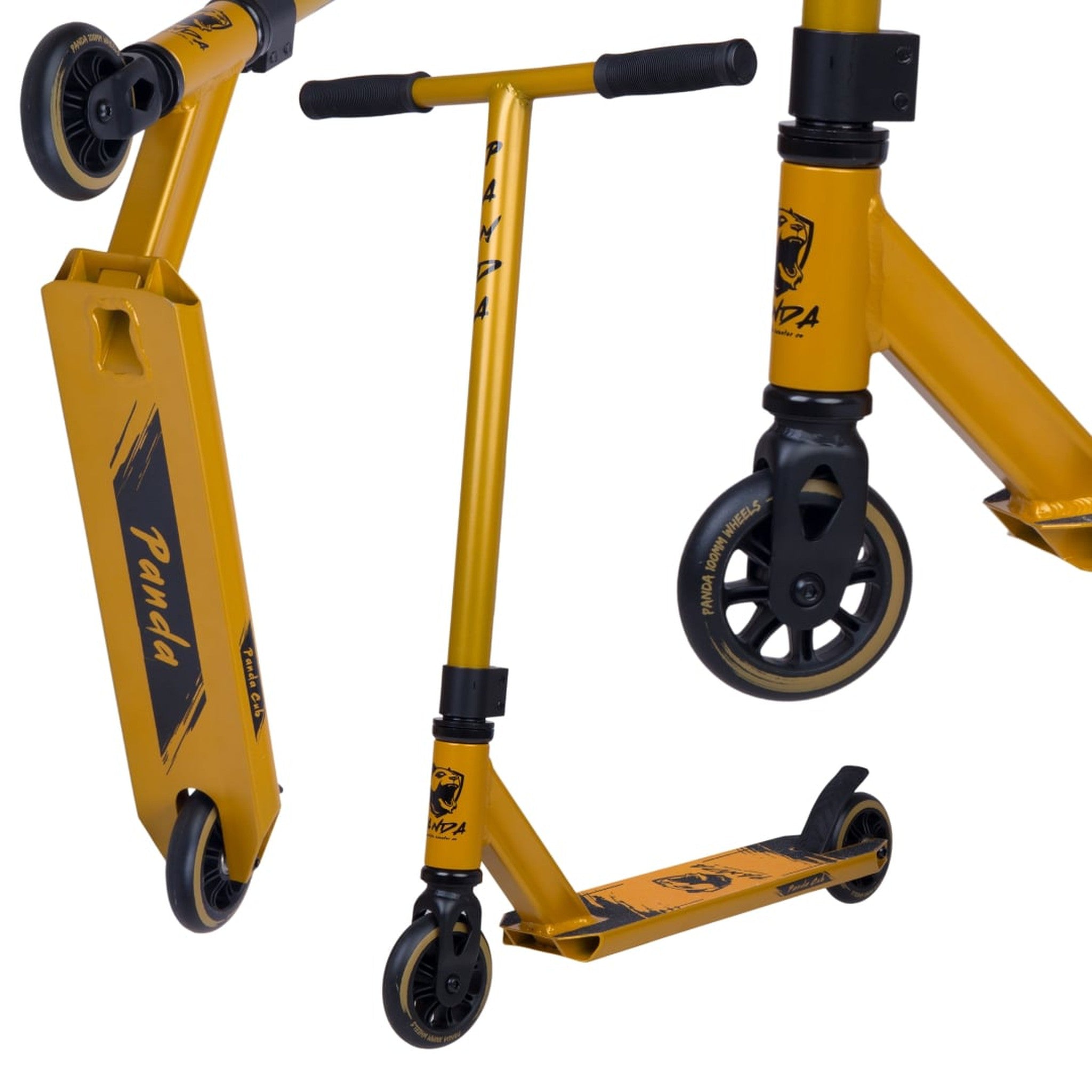Panda Cub Stunt Scooter - Gold Painted-ScootWorld.de
