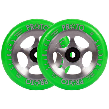 Proto Sliders Starbright Stunt Scooter Rolle 2-Pack - Green On Raw-ScootWorld.de