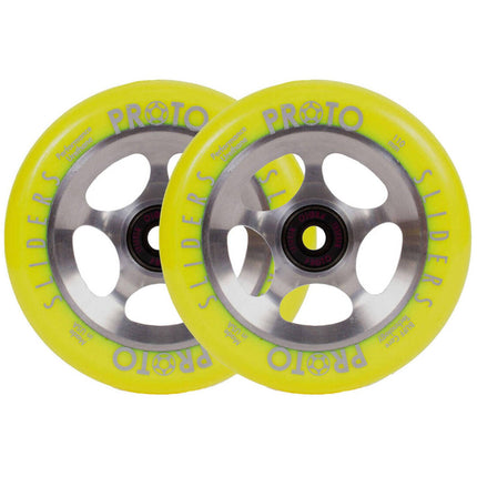 Proto Sliders Starbright Stunt Scooter Rolle 2-Pack - Yellow On Raw-ScootWorld.de