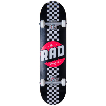 RAD Checker Stripe Skateboard - Black-ScootWorld.de