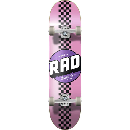 RAD Checker Stripe Skateboard - Pink/Black-ScootWorld.de