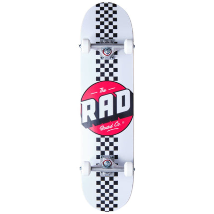 RAD Checker Stripe Skateboard - White-ScootWorld.de