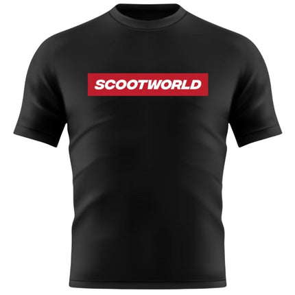 ScootWorld Box Logo Tshirt - Black/Red-ScootWorld.de