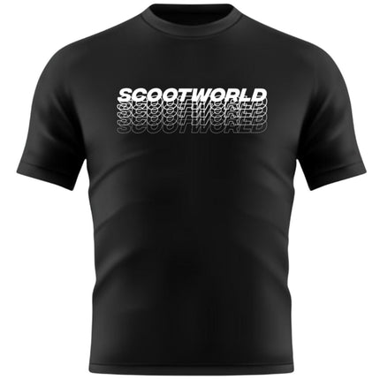 ScootWorld Repeat Logo Tshirt - Black-ScootWorld.de