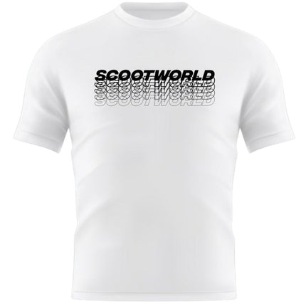 ScootWorld Repeat Logo Tshirt - White-ScootWorld.de