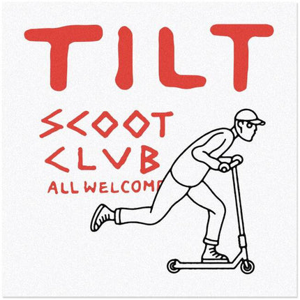 Tilt Scoot Club Klistermærke Til Løbehjul - Hvid-ScootWorld.de