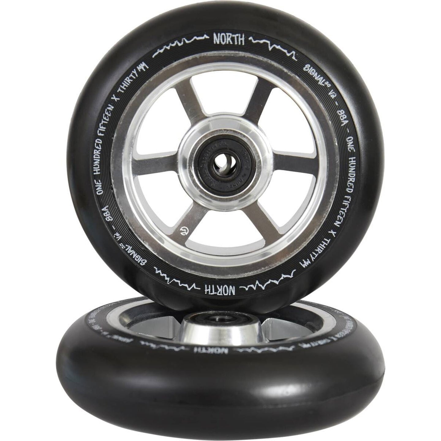 North Signal V2 Stunt Scooter Rolle - Silber/Schwarz-ScootWorld.de