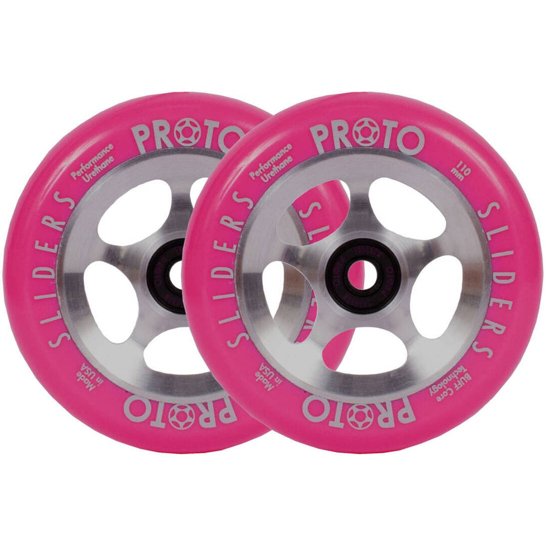 Proto Sliders Starbright Stunt Scooter Rolle 2-Pack - Pink On Raw-ScootWorld.de