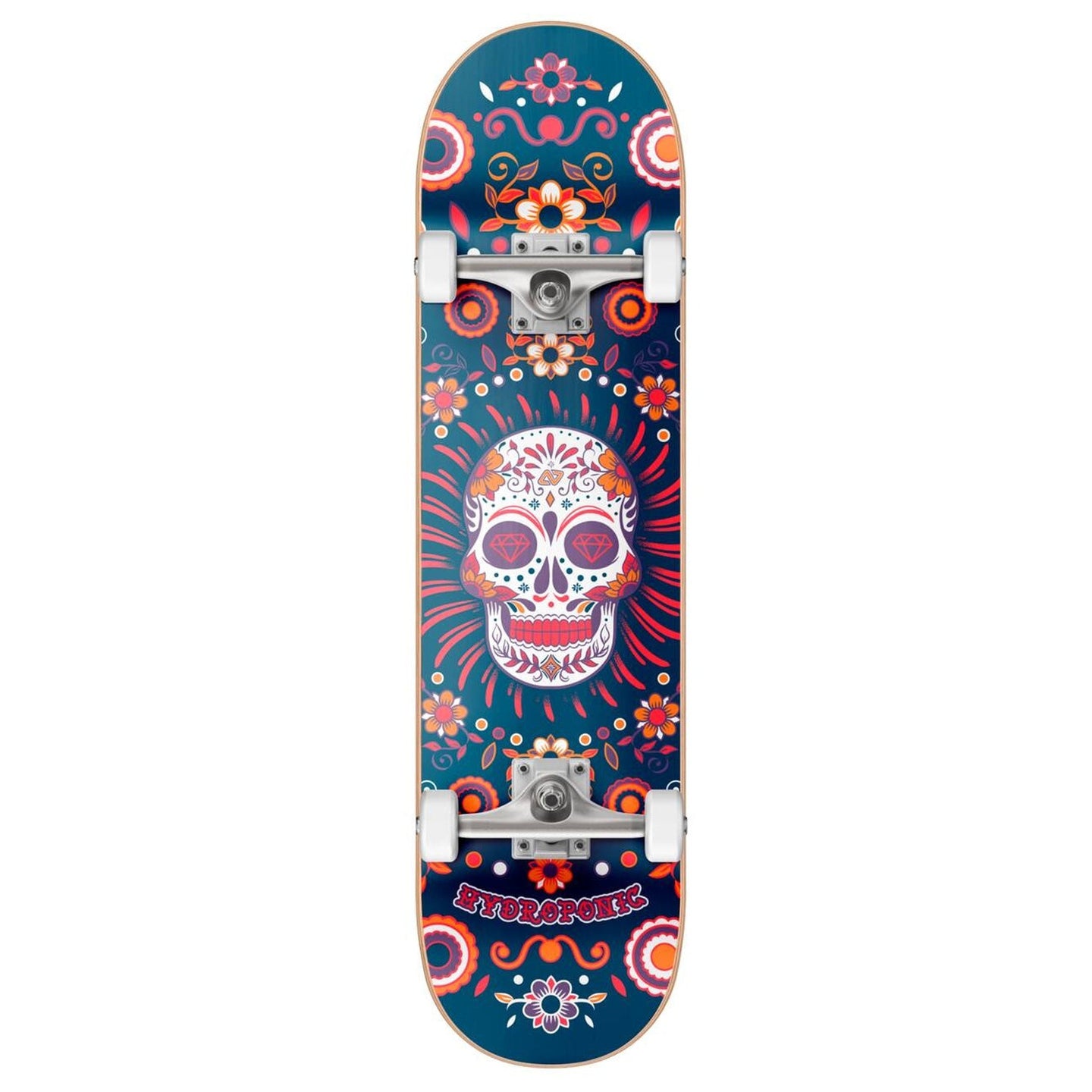 Hydroponisches mexikanisches Komplett-Skateboard - Blue Skull-ScootWorld.de