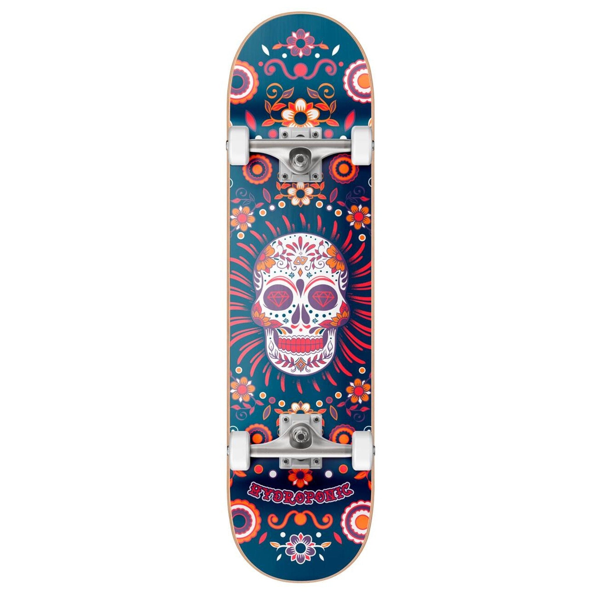 Hydroponisches mexikanisches Komplett-Skateboard - Blue Skull-ScootWorld.de