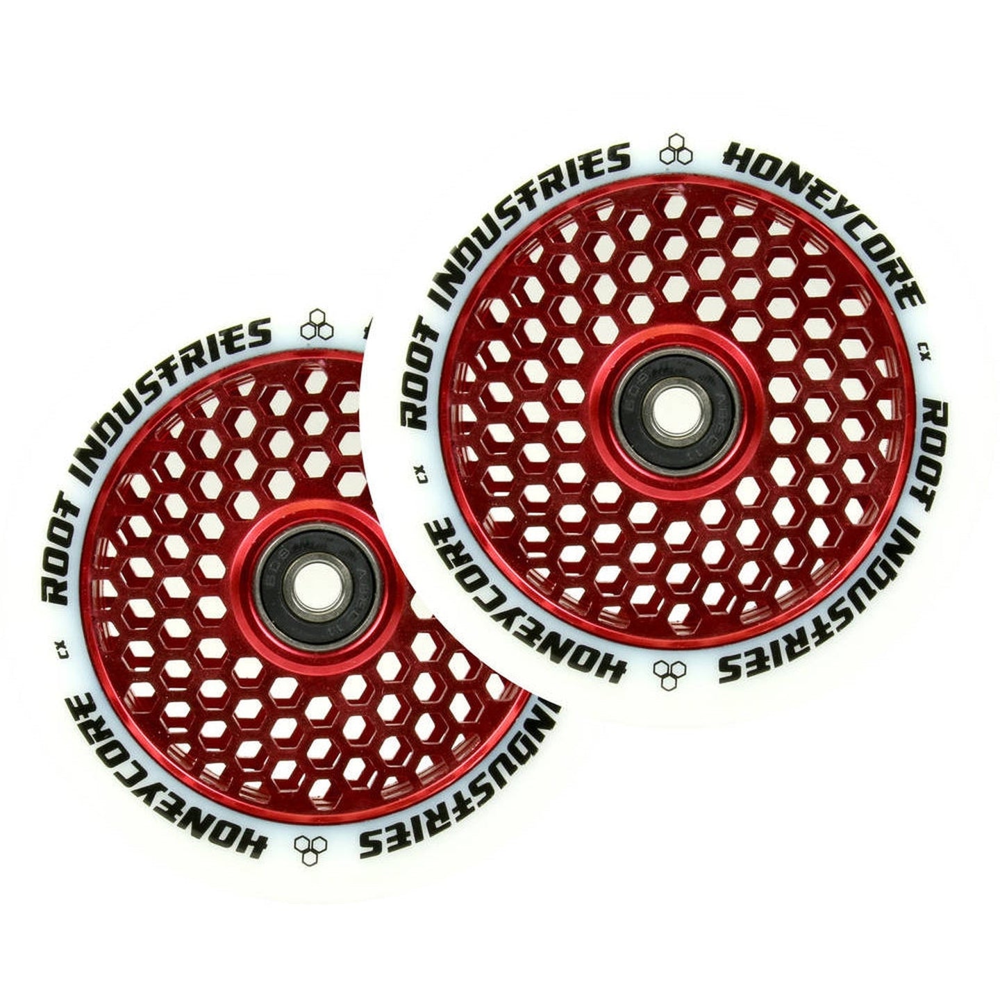 Root Honeycore Weiß 110mm Stunt Scooter Rollen 2-pack - Rot-ScootWorld.de