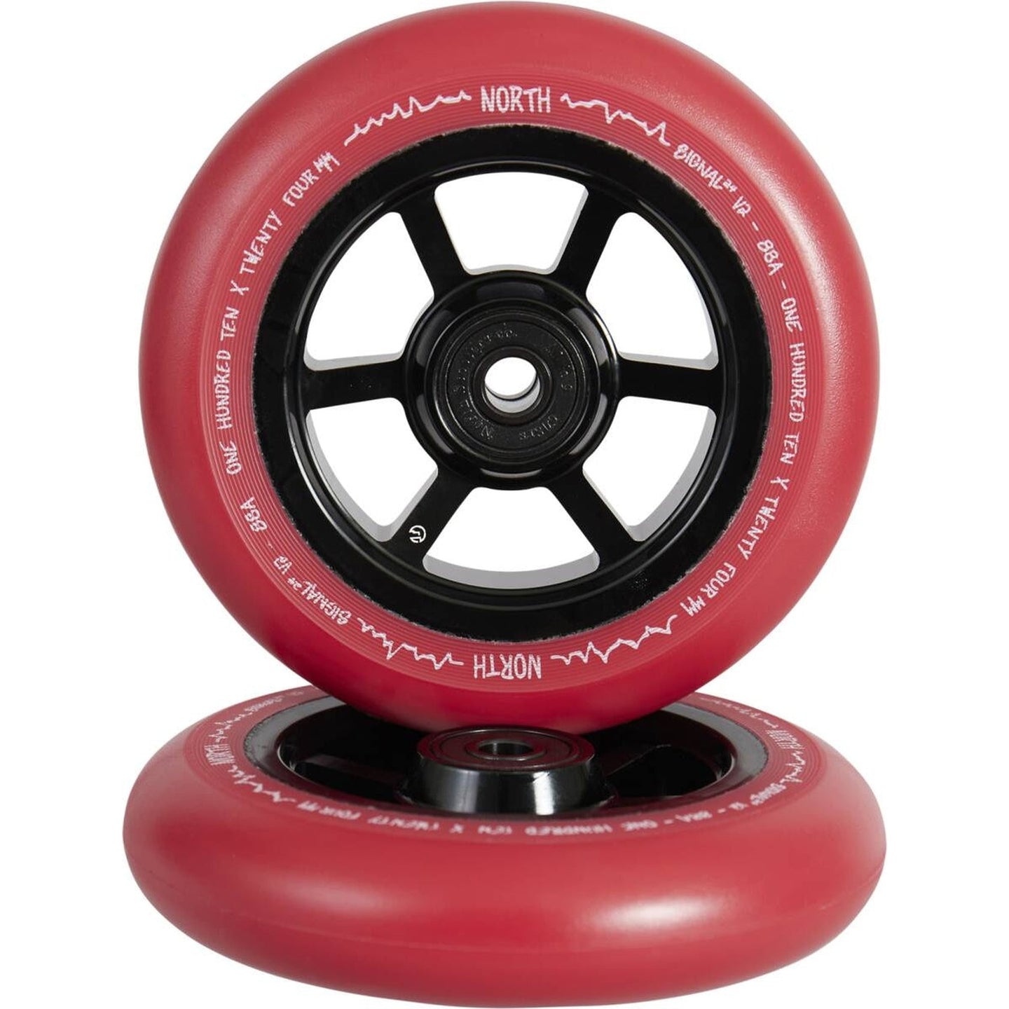 North Signal V2 Stunt Scooter Rolle - Schwarz/Rot-ScootWorld.de