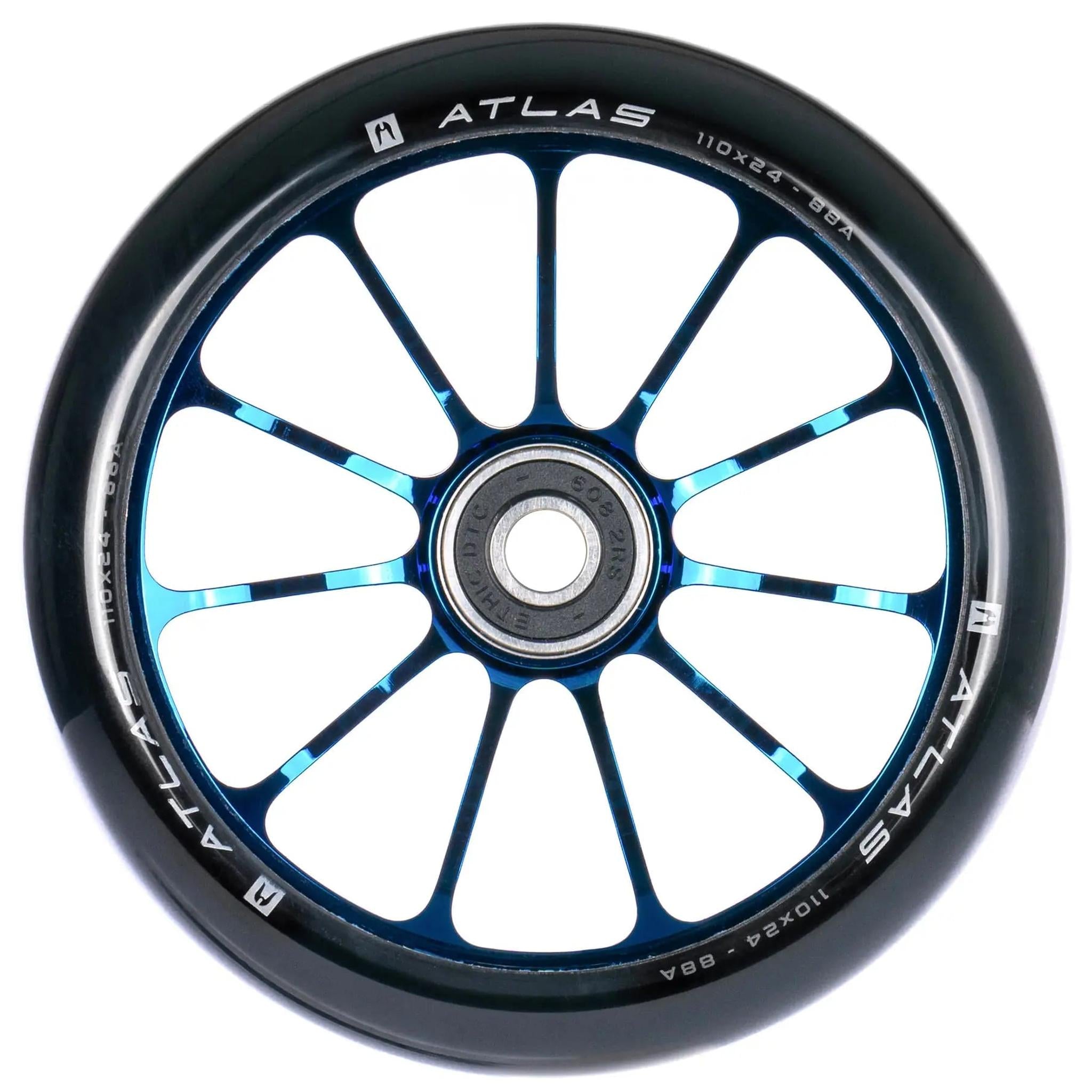 Ethic Atlas Stunt Scooter Rolle - Chrome Blau-ScootWorld.de