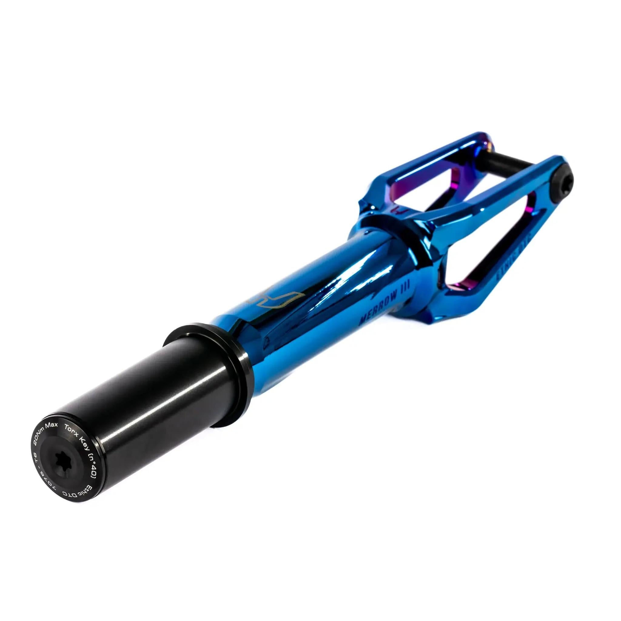 Ethic Merrow IHC V3 Stunt Scooter Fork - Blau Chrome-ScootWorld.de