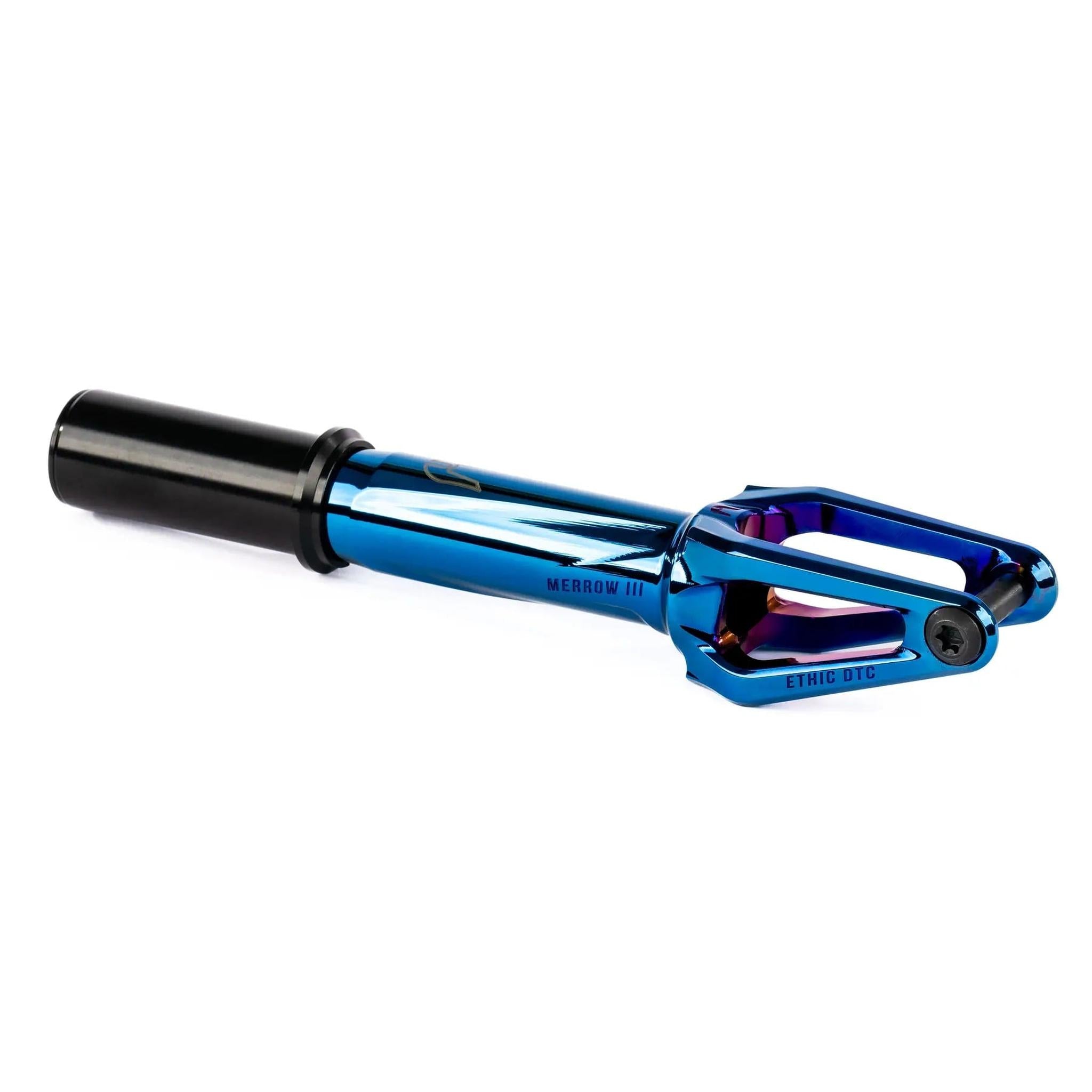 Ethic Merrow IHC V3 Stunt Scooter Fork - Blau Chrome-ScootWorld.de