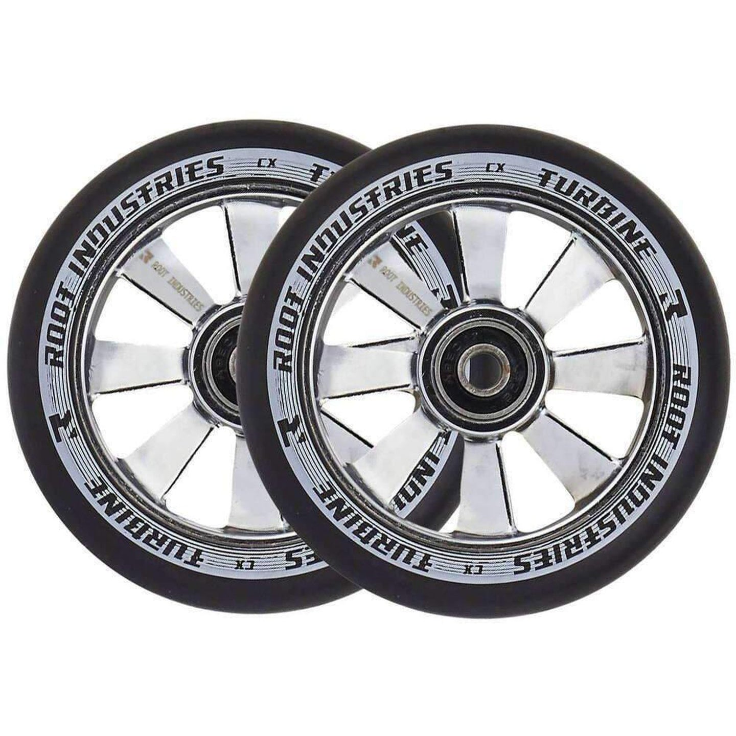 Root Industries Turbine Stunt Scooter Rolle Schwartz - Chrome-ScootWorld.de
