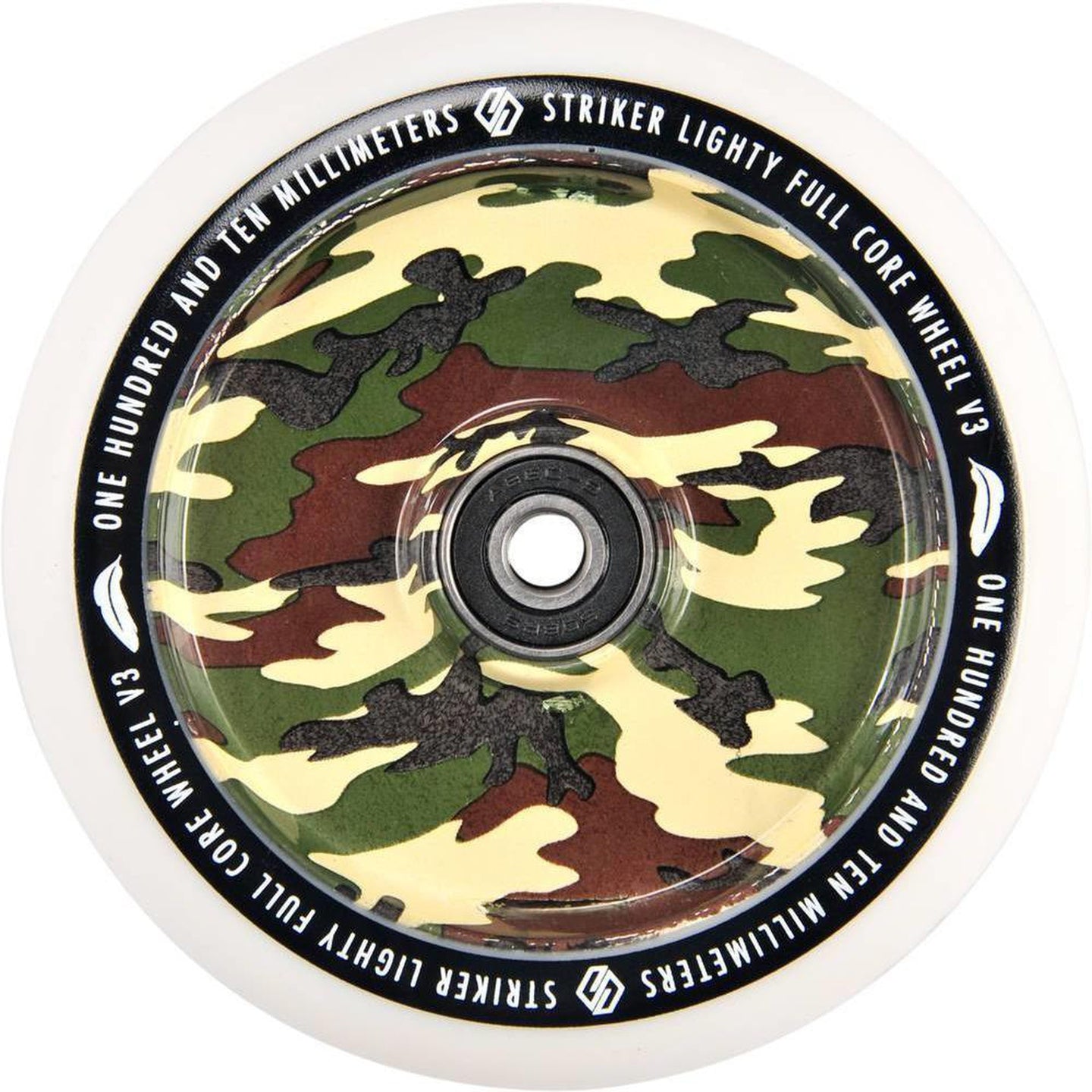 Striker Lighty Fullcore V3 White PU 110mm Stunt Scooter Rolle - Camoflague-ScootWorld.de