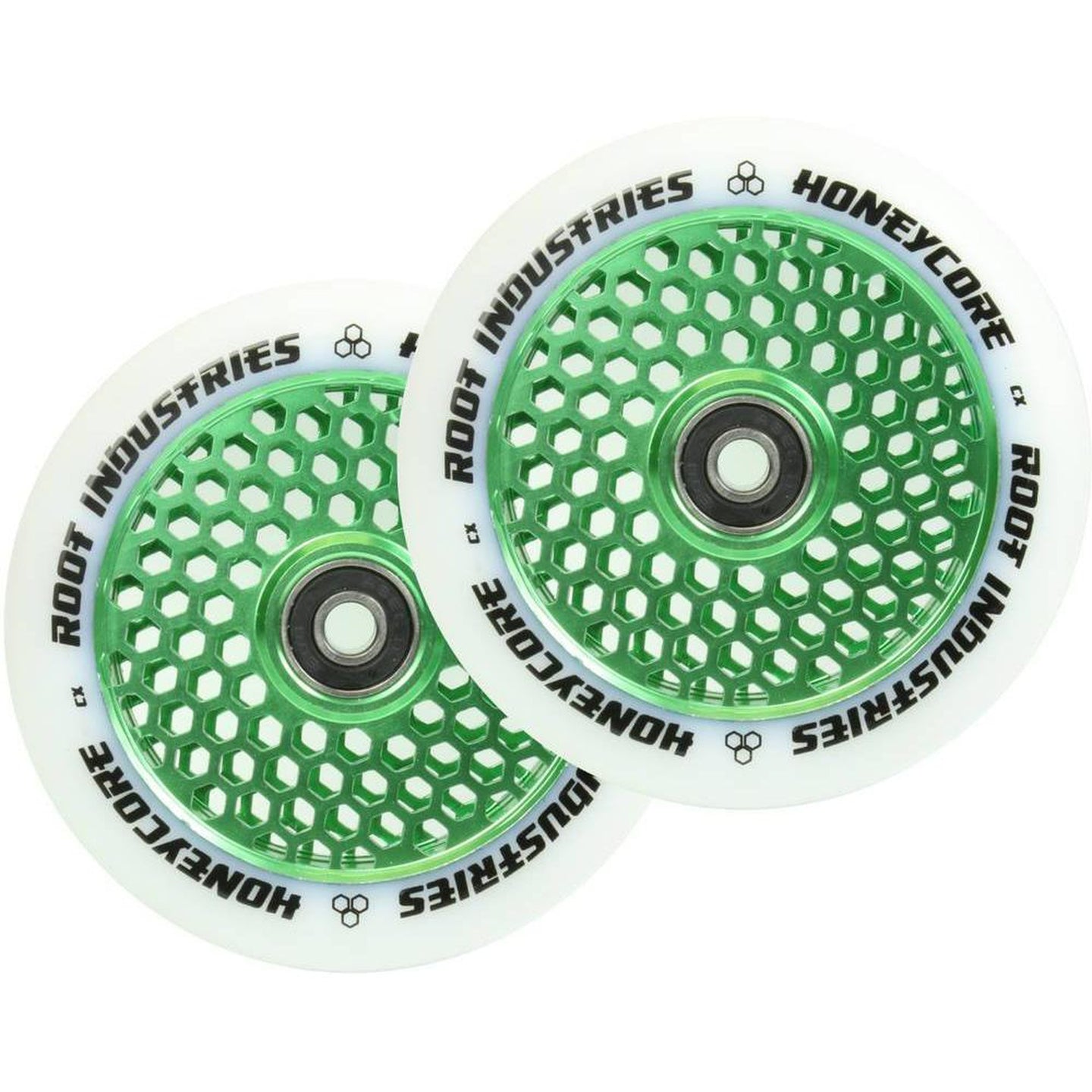 Root Honeycore Weiß 110mm Stunt Scooter Rollen 2-pack - Grün-ScootWorld.de