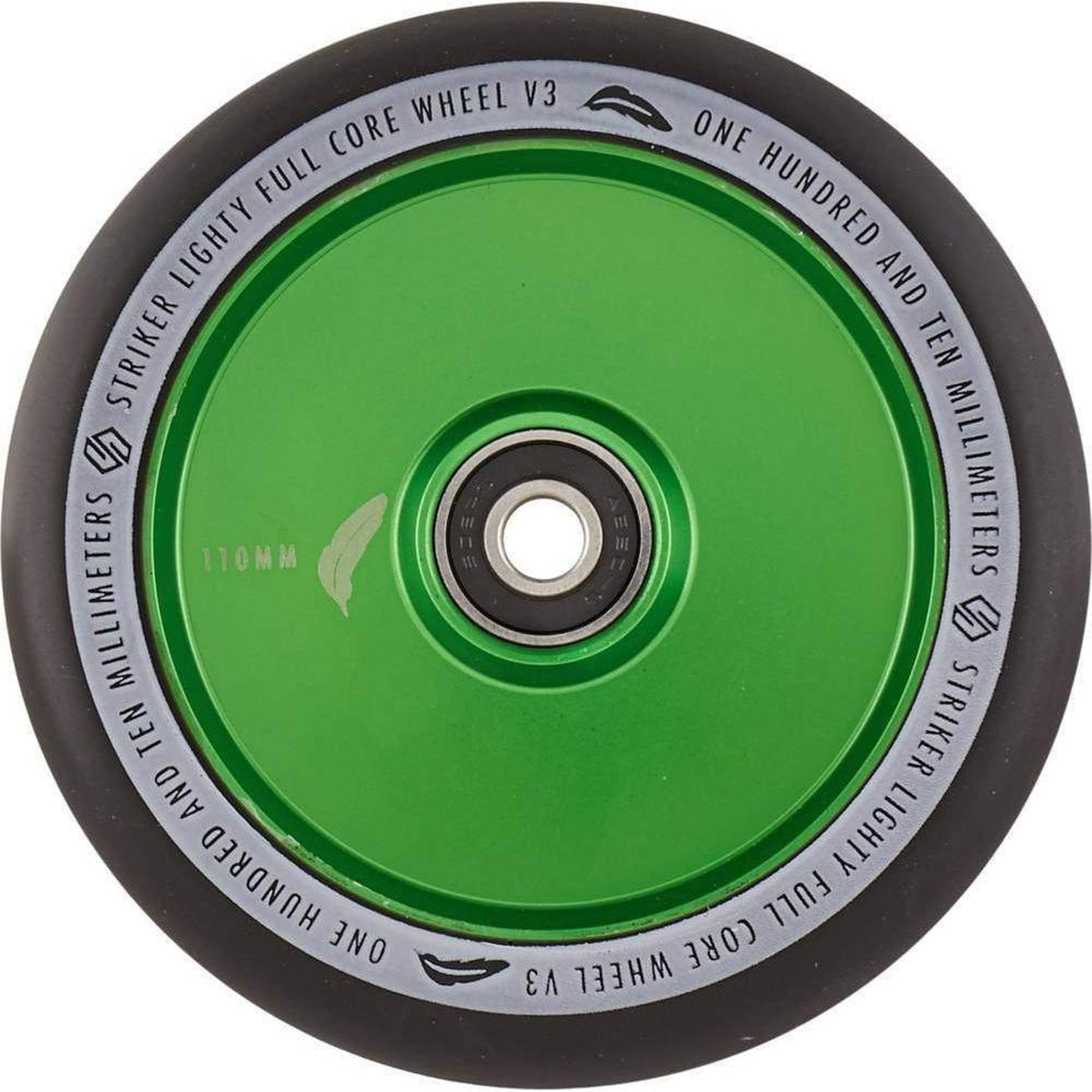 Striker Lighty Fullcore V3 Black PU 110mm Stunt Scooter Rolle - Green-ScootWorld.de