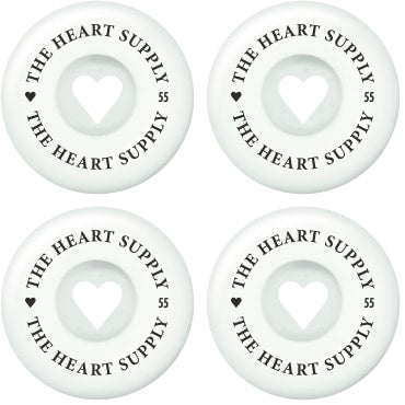 Heart Supply Clean Heart 99A Skateboard Rollen 4-Pak - White/Black-ScootWorld.de