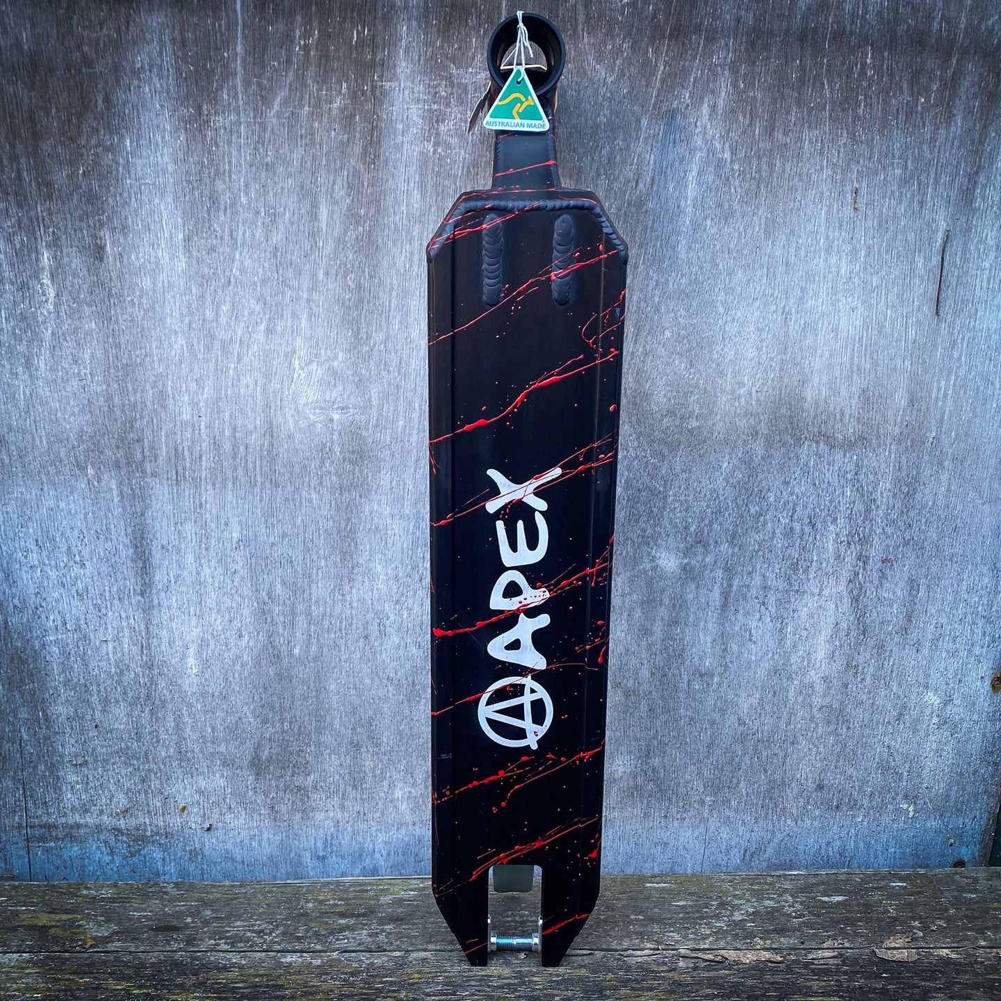 Apex ID Limited 4.5" Stunt Scooter Deck - Black/Red Splash-ScootWorld.de