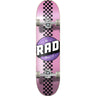 RAD Checker Stripe Skateboard - Rosa/Schwarz