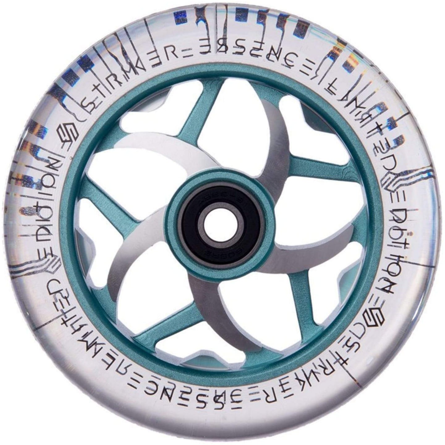 Striker Essence V3 Clear PU 110mm Stunt Scooter Rolle - Teal-ScootWorld.de