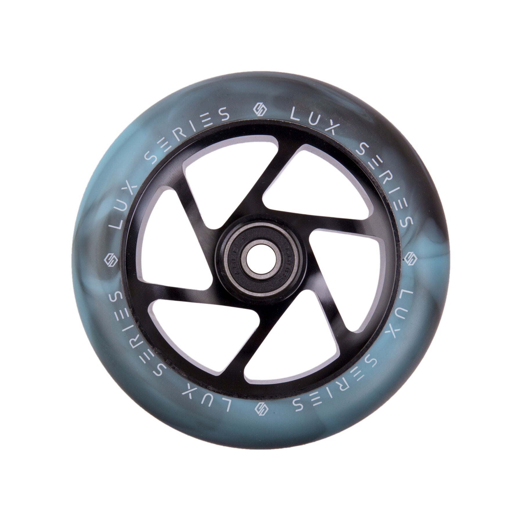 Striker Lux Spoked 110mm Hjul til Løbehjul - Black/Teal-ScootWorld.dk