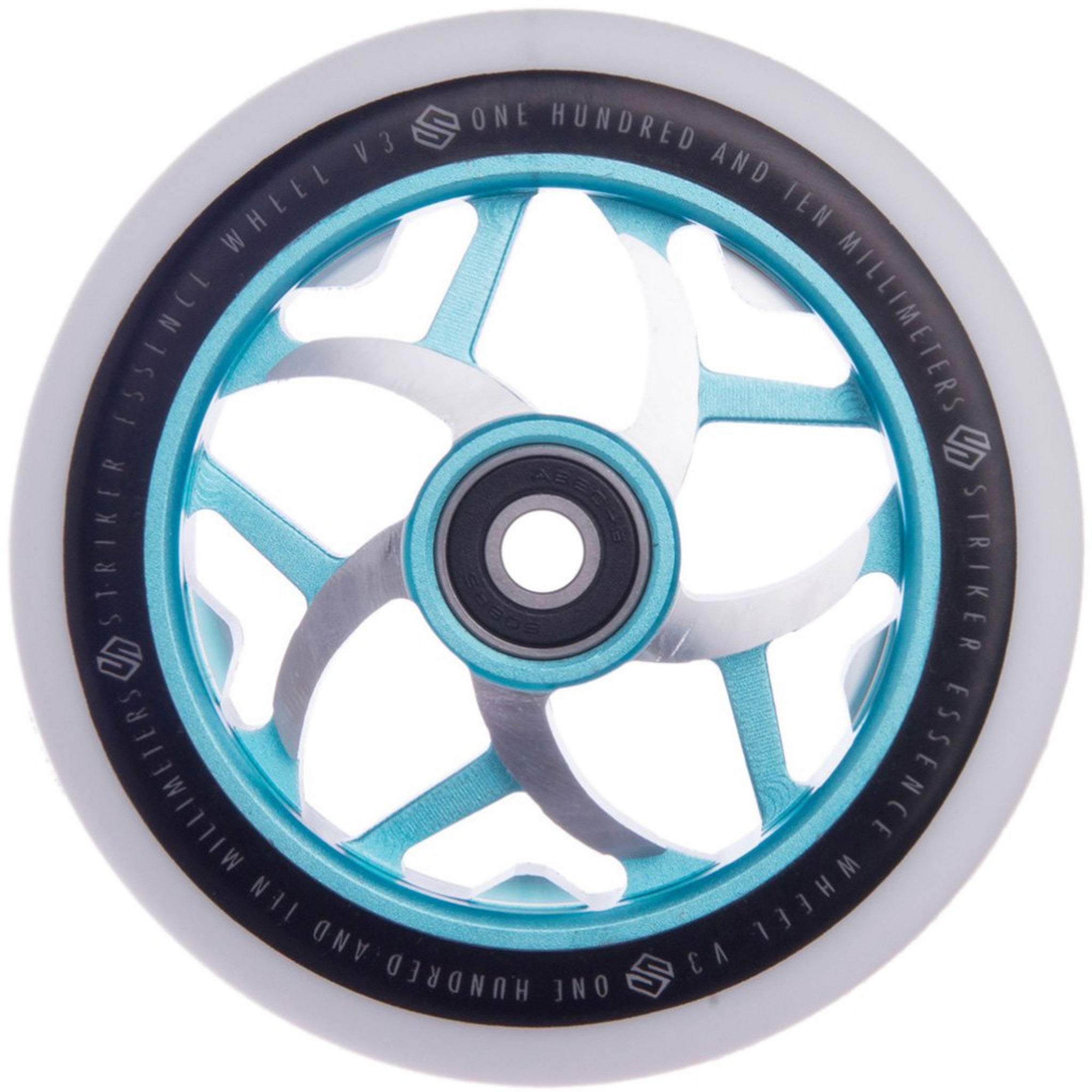 Striker Essence V3 White PU 110mm Stunt Scooter Rolle - Teal-ScootWorld.de