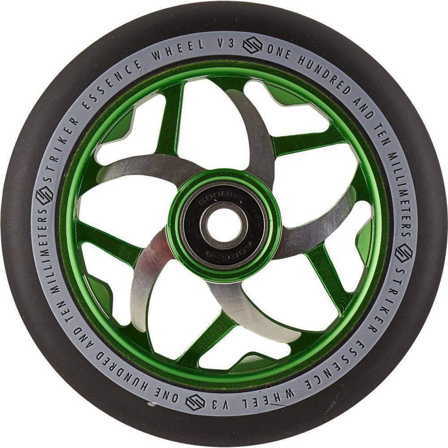 Striker Essence V3 Black PU 110mm Stunt Scooter Rolle - Green-ScootWorld.de