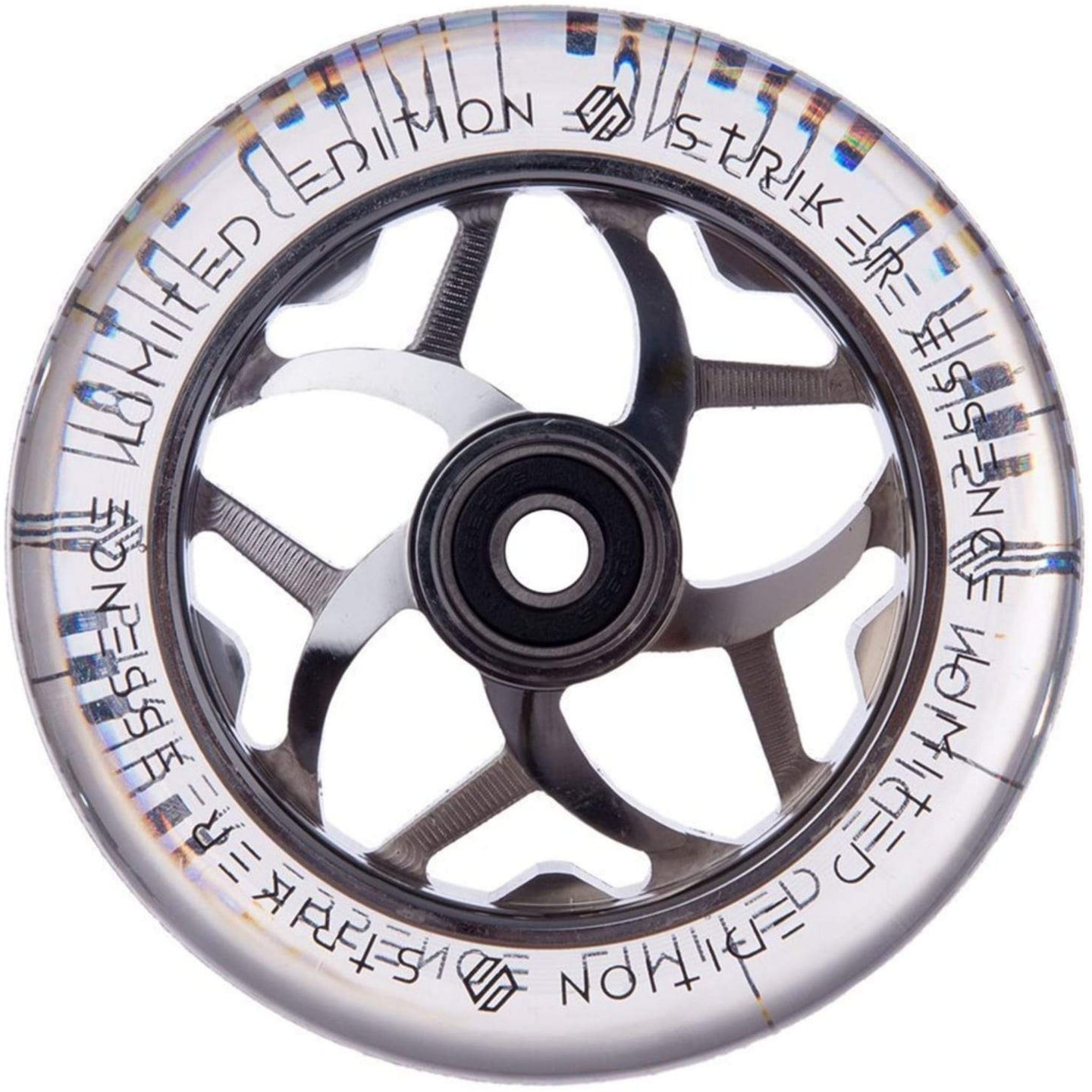 Striker Essence V3 Clear PU 110mm Stunt Scooter Rolle - Chrome-ScootWorld.de