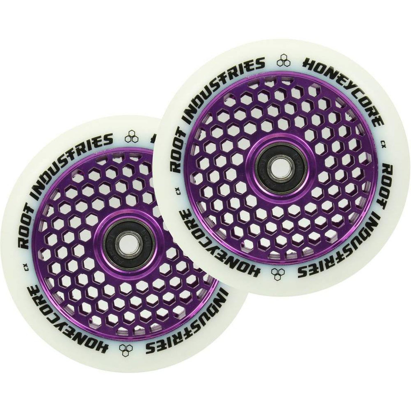 Root Honeycore Weiß 110mm Stunt Scooter Rollen 2-pack - Lila-ScootWorld.de